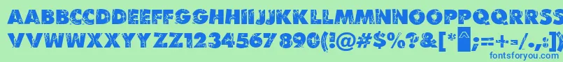 Шрифт MBenKrush – синие шрифты на зелёном фоне
