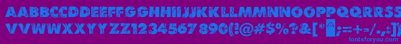 MBenKrush Font – Blue Fonts on Purple Background