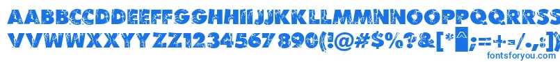 フォントMBenKrush – 白い背景に青い文字