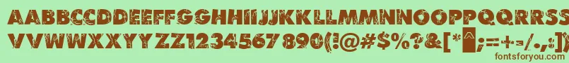 MBenKrush Font – Brown Fonts on Green Background