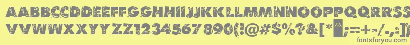 MBenKrush-fontti – harmaat kirjasimet keltaisella taustalla