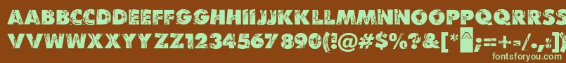 MBenKrush Font – Green Fonts on Brown Background