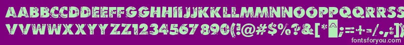 MBenKrush Font – Green Fonts on Purple Background
