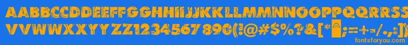 MBenKrush-Schriftart – Orangefarbene Schriften auf blauem Hintergrund