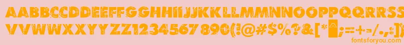 MBenKrush-Schriftart – Orangefarbene Schriften auf rosa Hintergrund