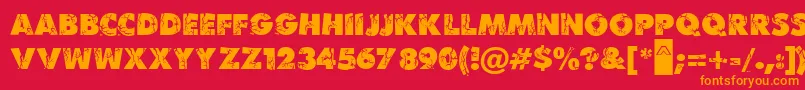 MBenKrush-Schriftart – Orangefarbene Schriften auf rotem Hintergrund
