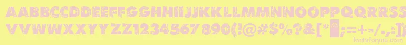 MBenKrush-Schriftart – Rosa Schriften auf gelbem Hintergrund