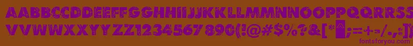 フォントMBenKrush – 紫色のフォント、茶色の背景