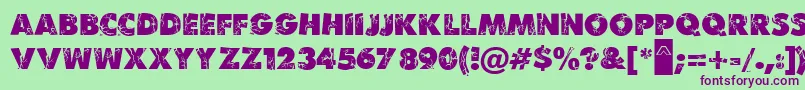 Шрифт MBenKrush – фиолетовые шрифты на зелёном фоне