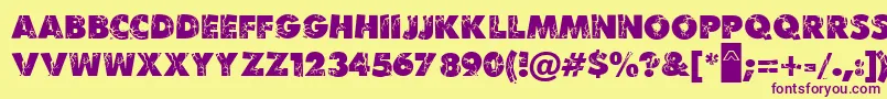 MBenKrush-fontti – violetit fontit keltaisella taustalla