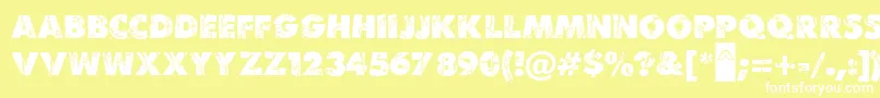 Шрифт MBenKrush – белые шрифты на жёлтом фоне
