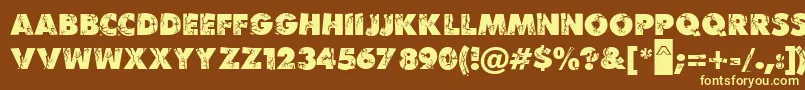 MBenKrush Font – Yellow Fonts on Brown Background