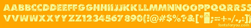 MBenKrush Font – Yellow Fonts on Orange Background