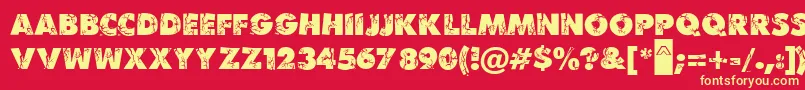 MBenKrush Font – Yellow Fonts on Red Background