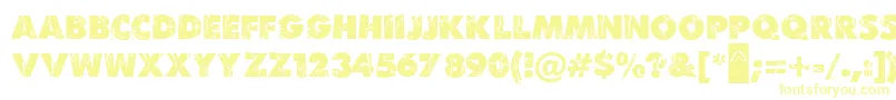 フォントMBenKrush – 白い背景に黄色の文字