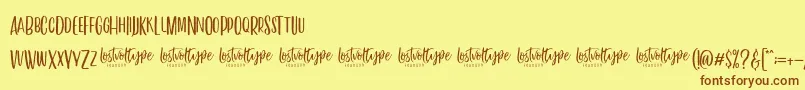 VayenthaSans Font – Brown Fonts on Yellow Background