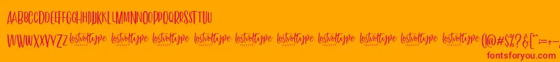 VayenthaSans-Schriftart – Rote Schriften auf orangefarbenem Hintergrund