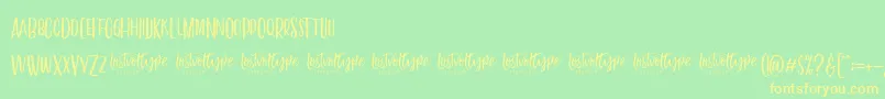 VayenthaSans Font – Yellow Fonts on Green Background