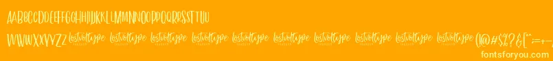 VayenthaSans-Schriftart – Gelbe Schriften auf orangefarbenem Hintergrund