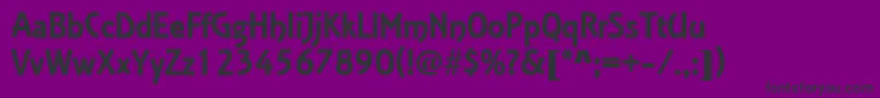 Weitere Informationen zur EstelleRegular-Schriftart EstelleRegular-Schriftart – Schwarze Schriften auf violettem Hintergrund