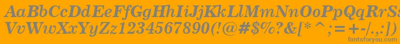 News705BoldItalicBt Font – Gray Fonts on Orange Background