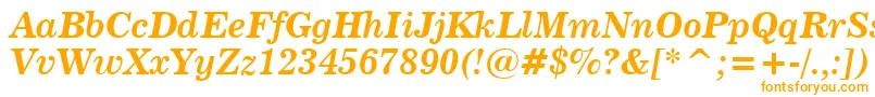 News705BoldItalicBt Font – Orange Fonts on White Background