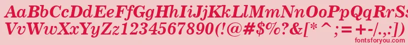 News705BoldItalicBt Font – Red Fonts on Pink Background