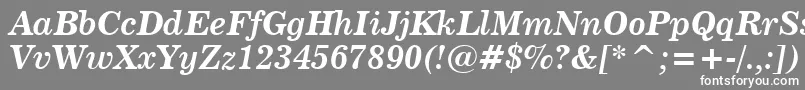 フォントNews705BoldItalicBt – 灰色の背景に白い文字