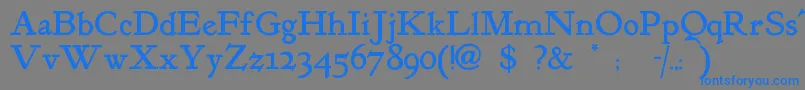 Kelmscot Font – Blue Fonts on Gray Background
