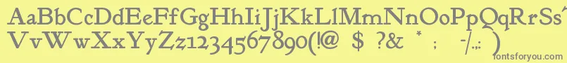 Kelmscot Font – Gray Fonts on Yellow Background