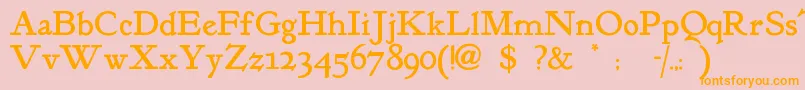 Kelmscot Font – Orange Fonts on Pink Background