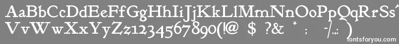 フォントKelmscot – 灰色の背景に白い文字