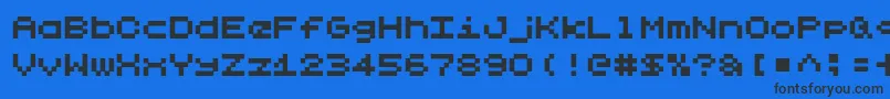 フォントLilliputSteps – 黒い文字の青い背景