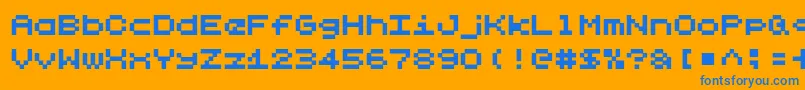 LilliputSteps Font – Blue Fonts on Orange Background