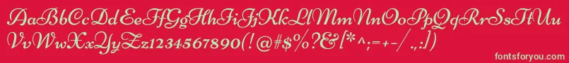 フォントNiconneRegular – 赤い背景に緑の文字