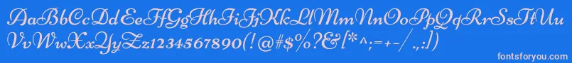 NiconneRegular Font – Pink Fonts on Blue Background