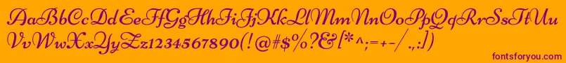 Police NiconneRegular – polices violettes sur fond orange