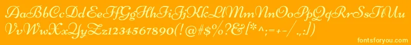 Fonte NiconneRegular – fontes amarelas em um fundo laranja