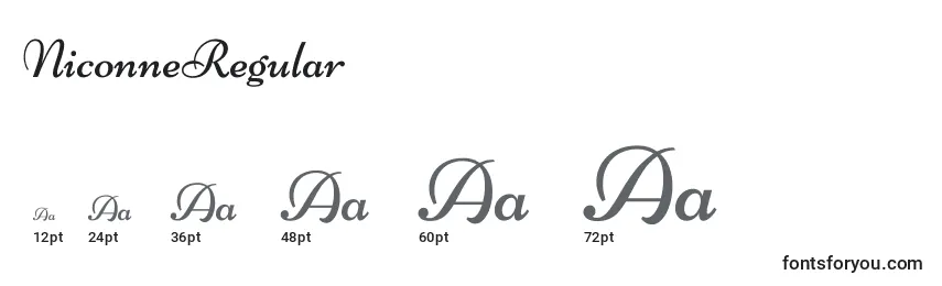 NiconneRegular Font Sizes