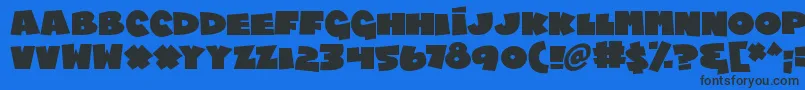 Chublings-Schriftart – Schwarze Schriften auf blauem Hintergrund
