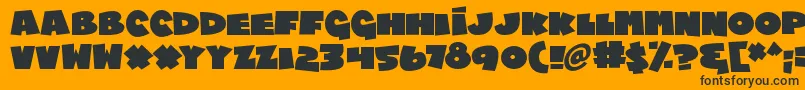 Chublings-Schriftart – Schwarze Schriften auf orangefarbenem Hintergrund