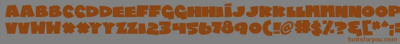 フォントChublings – 茶色の文字が灰色の背景にあります。