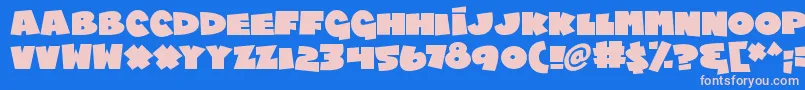 Chublings Font – Pink Fonts on Blue Background