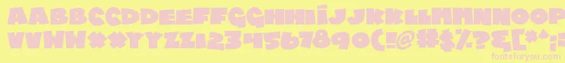Chublings Font – Pink Fonts on Yellow Background
