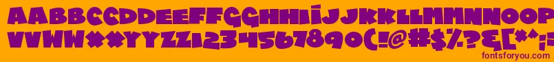 フォントChublings – オレンジの背景に紫のフォント