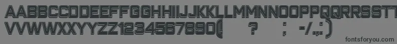 フォントClosenessOutlineFilled – 黒い文字の灰色の背景
