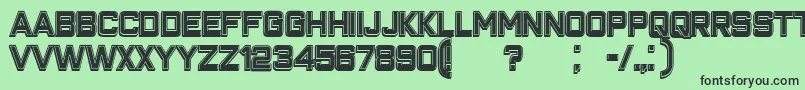 Шрифт ClosenessOutlineFilled – чёрные шрифты на зелёном фоне