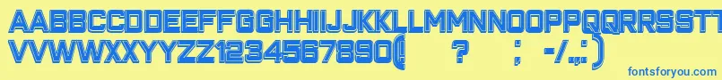 Шрифт ClosenessOutlineFilled – синие шрифты на жёлтом фоне