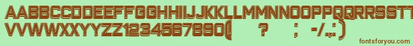 ClosenessOutlineFilled Font – Brown Fonts on Green Background