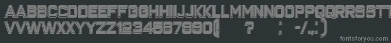 ClosenessOutlineFilled-fontti – harmaat kirjasimet mustalla taustalla